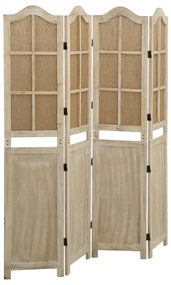 Divisorio A 4 Pannelli Marrone 140x165 Cm İn Tessuto /