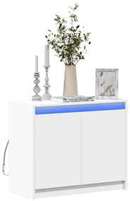 Credenza con led bianca 72x34x61 cm in legno multistrato