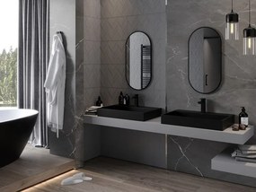 Mexen Loft specchio da bagno ovale 80 x 40 cm, cornice nera - 9851-080-040-000-70