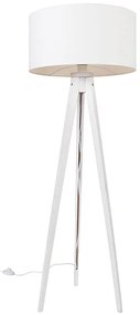 Lampada da terra moderna a treppiede bianca con paralume bianco 50 cm - Tripod Classic