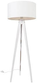 Lampada da terra treppiede bianco paralume bianco 50 cm - TRIPOD Classic