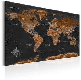 Quadro  Brown World Map (PL)  Larghezza x Altezza Home decor 120x80