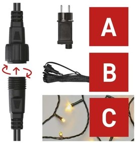 Catena LED da esterno natalizia 100xLED/15m IP44 bianco caldo