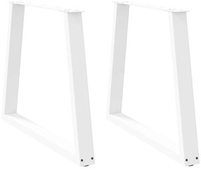 Gambe Per Tavolo Pranzo A V 2 Pz Bianco 70x(72-73,3)cm Acciaio /