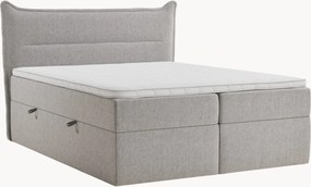 Letto boxspring in ciniglia fatto a mano con contenitore Rialta, H3