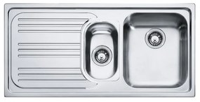 Lavello 1.5 vasche con gocciolatoio a sinistra FRANKE RRX 651 inox L 50 x L 100 cm argento
