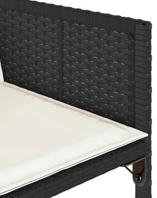 Set da pranzo da giardino 13pz con cuscini nero in polyrattan
