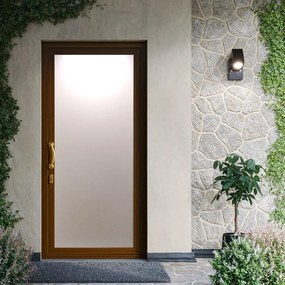 Portoncino d'ingresso DOLCETTI in PVC con vetro satinato L 90 x H 210 cm in PVC ciliegio, apertura spingere a sinistra, falso telaio non incluso