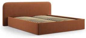 Letto matrimoniale imbottito color terracotta con contenitore e rete inclusi 180x200 cm Elizabeth – Micadoni