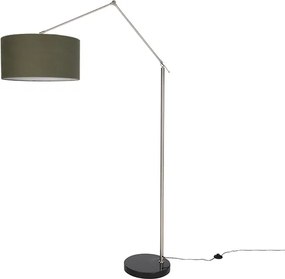 Vloerlamp zwart verstelbaar met groene kap 50cm - Editor