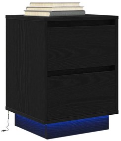 Comodino Con Luci Led Nero 38x34x50 Cm /