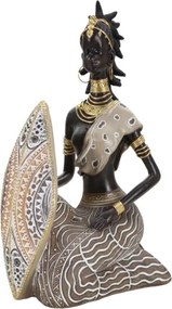 Masai Tribal Con Scudo Cm 13,5X9X24,5