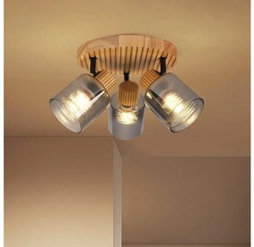 Brilagi - Faretto HYGGE 3xE14/15W/230V legno di gomma/fumé