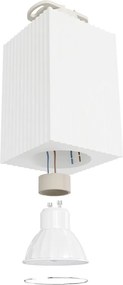 Plafoniera Quadrata 70x70mm h110mm GU10 in Gesso Rigato