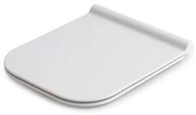 Copriwater Smash rettangolare dedicato per serie sanitari con chiusura rallentata sganciabile in resina bianco