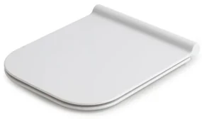 Copriwater Smash rettangolare dedicato per serie sanitari con chiusura rallentata sganciabile in resina bianco