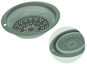 Scolapasta pieghevole salvaspazio tondo verde