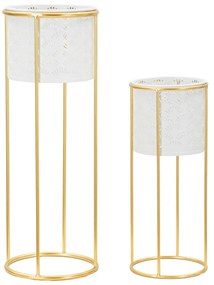 Set di 2 piedistalli per piante in metallo ø 17 cm altezza 46 cm Whity - Mauro Ferretti