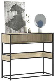 Tavolo Consolle Rovere Sonoma 90x35x80 Cm İn Legno Multistrato /