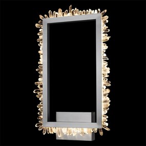 Applique Da Paretemoderno Quartz Halo Metallo Nichel Satinato Cristallo Led 14W