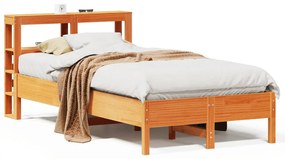 Letto Senza Materasso Marrone Cera 90x190 Cm İn Legno Di Pino /