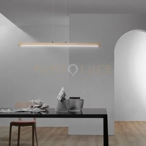 Sospensione led joseph legno 22w 2750lm cct 125x4,5x150cm led-josep...