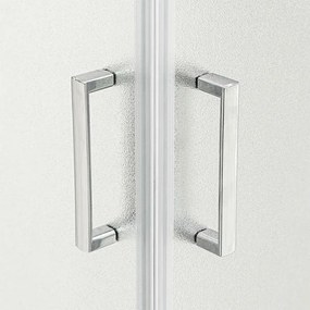 Set maniglie per porta doccia dentro-fuori cromate design squadrato