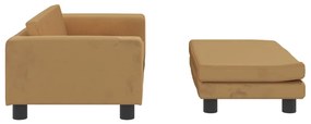 Lettino per cani con estensione marrone 100x50x30 cm in velluto