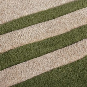 Passatoia in lana tessuta a mano di colore verde-naturale 80x230 cm Lois Scallop - Flair Rugs