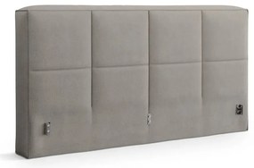 Letto matrimoniale imbottito grigio chiaro con contenitore con rete inclusa 160x200 cm Simon Darren – Micadoni