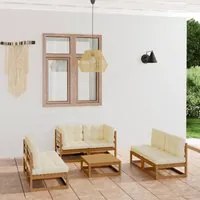 Set Divani da Giardino 7 pz con Cuscini Legno Massello di Pinocod mxl 120751