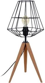 Tosel  Lampade d’ufficio Lampada da tavolo tondo legno scuro e nero  Tosel