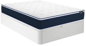 Set 160x200cm Rete contenitore Bianco + Materasso molle insac. e topper integrato sp.24cm - ALTIER di YSMÉE