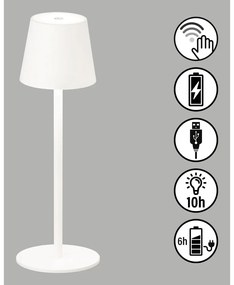 Lampada da tavolo dimmerabile a LED bianchi con sensore di movimento e paralume in metallo (altezza 38 cm) Tropea - Fischer &amp; Honsel