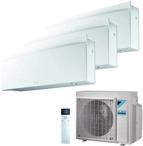 Climatizzatore Trial Split Reversibile Daikin Emura 3 A+++/A++ 9000+9000+12000 BTU Inverter Wi-Fi (3MXM68A + 2xFTXJ25AW + FTXJ35AW)