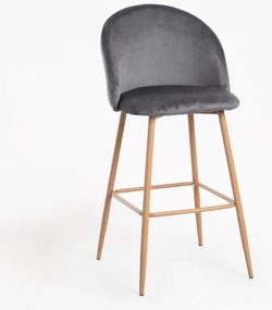 Sgabello Vint Velluto - Grigio scuro