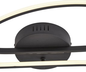 Plafoniera di design nera 100 cm con LED dimmerabile a 3 livelli 2 luci - Pepe