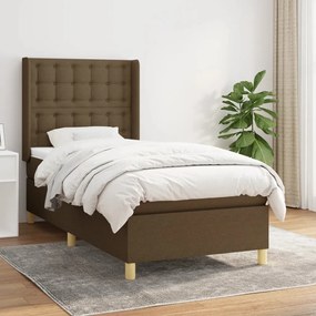 Giroletto A Molle Con Materasso Marrone Scuro 100x200cm Tessuto /