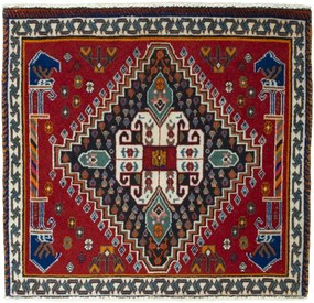 Shiraz Tappeto 60x70 Rosso (Iran) Annodato A Mano