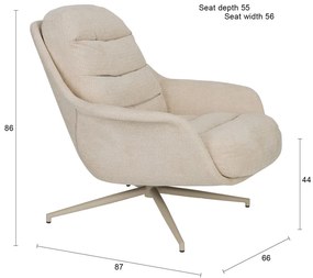 Poltrona da relax beige girevole Philly – Zuiver