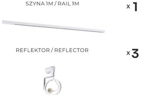 Zuma Line 3561 - Faretto per sistema a binario MASTER 3xGU10/15W/230V bianco