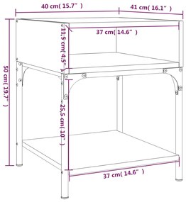 Comodini 2 pz Neri 40x41x50 cm in Legno Multistrato