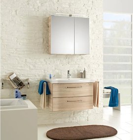 Mobile bagno sospeso con lavabo L 85 x H 49 x P 42.7 cm rovere castello per vasca centrale Solitaire