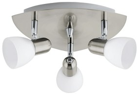 Spot Contemporaneo Enea In Acciaio Nichel Satinato 3 Luci E14 40W Ip20