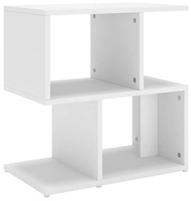 Comodino Bianco 50x30x51,5 cm in Legno Multistrato