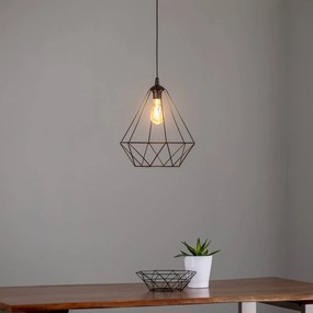 Eko-Light Lampada a sospensione Basket, nero, 1 luce