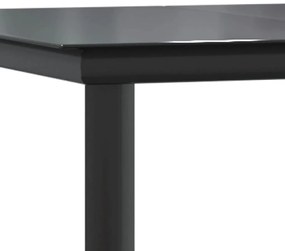 Set da pranzo da giardino 7 pz nero con cuscini in polyrattan