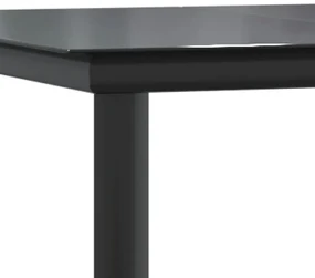 Set da pranzo da giardino 7 pz nero con cuscini in polyrattan