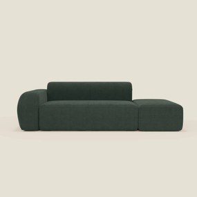 BonBon Divano modulare componibile – Composizione con pouf terminale in tessuto smacchiabile T23 verde