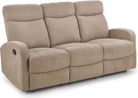 Divano reclinabile Oslo 3S in tessuto beige - H100 cm